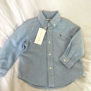 NWT Ralph Lauren Polo “The Iconic Oxford” Shirt in Blue - Boys 18 Months / 18-24